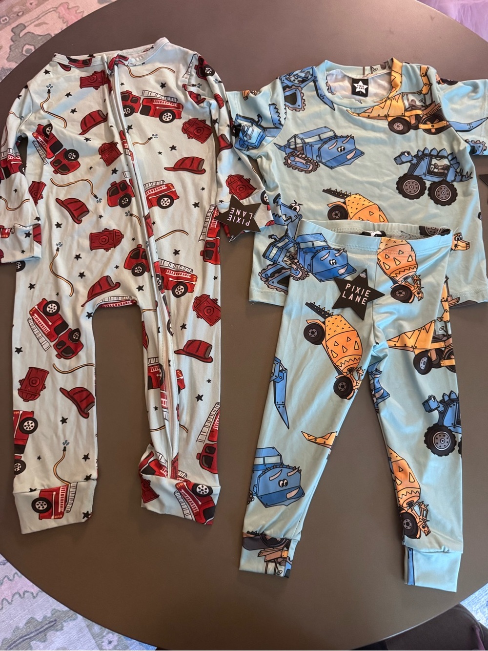 Pixie Lane Kids' Blue & Red Vehicle Pajama Set - 2 Pack